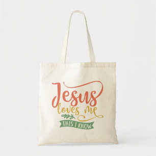 Bolsa Tote Christian Design Jesus Me Ama. Isso Eu Sei