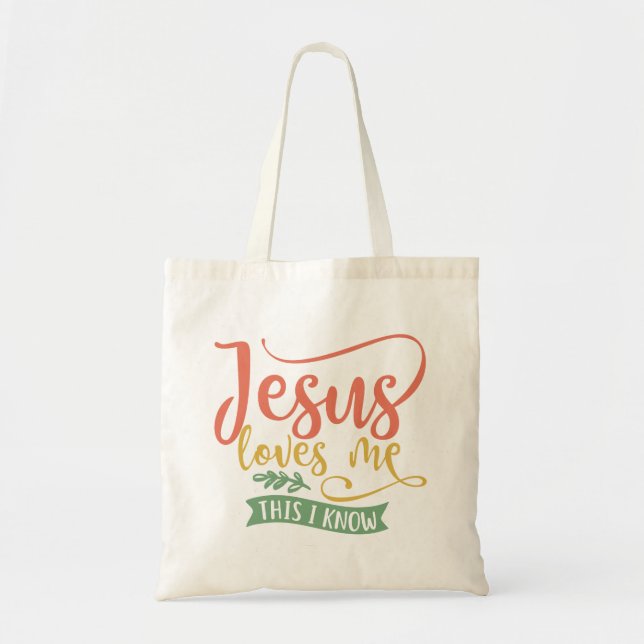 Bolsa Tote Christian Design Jesus Me Ama. Isso Eu Sei (Frente)