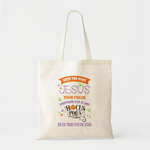 Bolsa Tote Christian Halloween FOCA NO JESUS Hocus Pocus