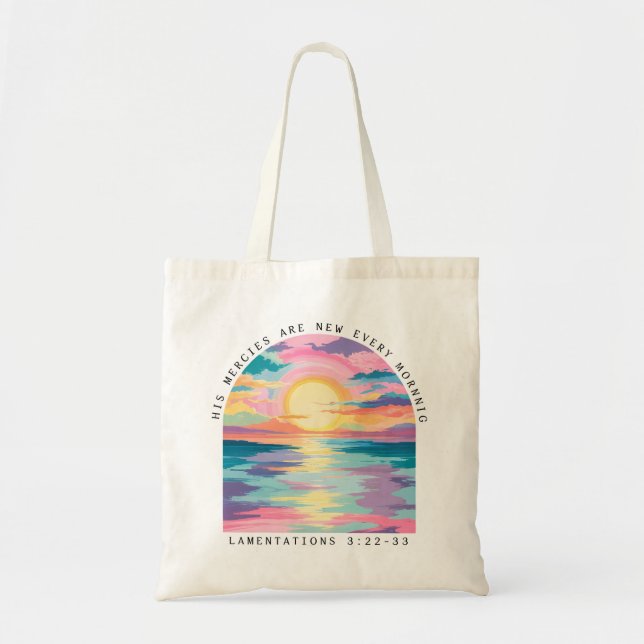 Bolsa Tote Christian Sunset Bíblia Verse (Frente)