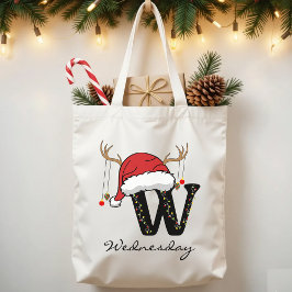 Bolsa Tote Christmas Alphabet Monogram Tote Bag for Coworkers