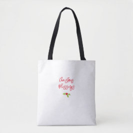 Bolsa Tote Christmas Blessings Holly Festive Holiday Faith