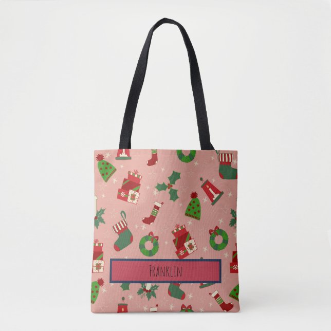 Bolsa Tote Christmas Drawing I Custom Name  (Frente)