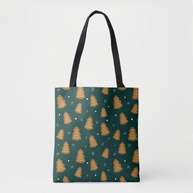 Bolsa Tote Christmas Gingerbread Trees (Frente)