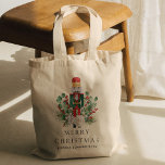 Bolsa Tote Christmas Holidays Nutcracker Festive Personalized<br><div class="desc">Create a personalized Christmas Tote Bag featuring a charming toy nutcracker. This festive napkin allows you to add a personal touch with customizable fields for a name and a warm greeting. Imagine the delight of your guests as they unfold their tote adorned with your unique message and the whimsical image...</div>