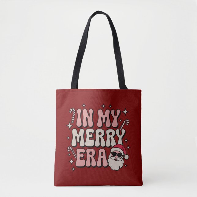 Bolsa Tote Christmas in My Merry Era Cute Groovy Xmas (Frente)