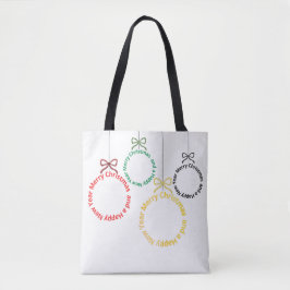 Bolsa Tote Christmas Ornaments Text Design