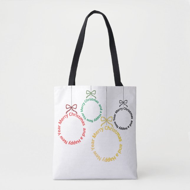 Bolsa Tote Christmas Ornaments Text Design (Frente)