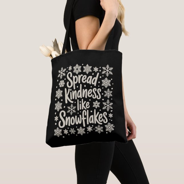 Bolsa Tote Christmas Spread Kindness Like Snowflakes Xmas (Close Up)
