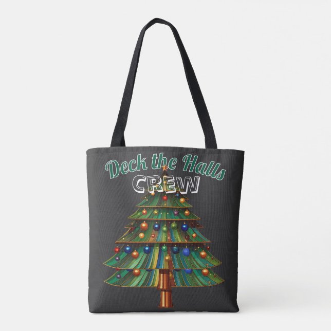 Bolsa Tote Christmas Tree Deck the Halls Crew (Verso)