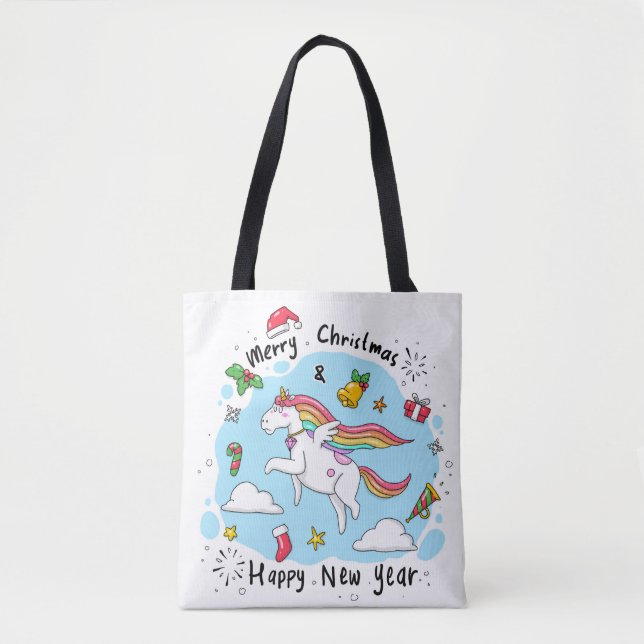 Bolsa Tote Christmas Unicorn (Frente)