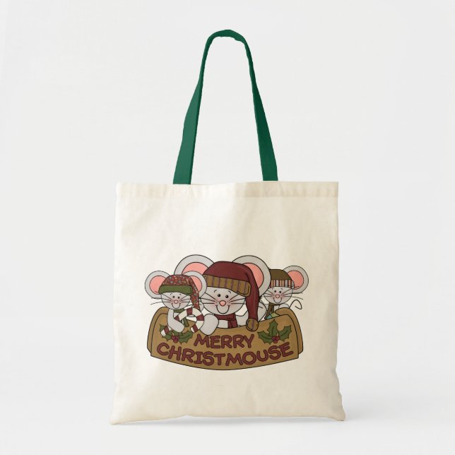 Bolsa Tote Christmouse alegre (Frente)