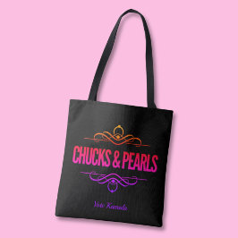 Bolsa Tote Chucks & Pearls Vote Kamala Black