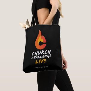 Bolsa Tote Church Challenge Orange Flame Black