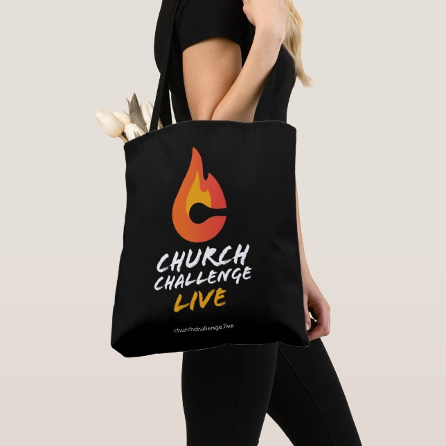 Bolsa Tote Church Challenge Orange Flame Black (Close Up)