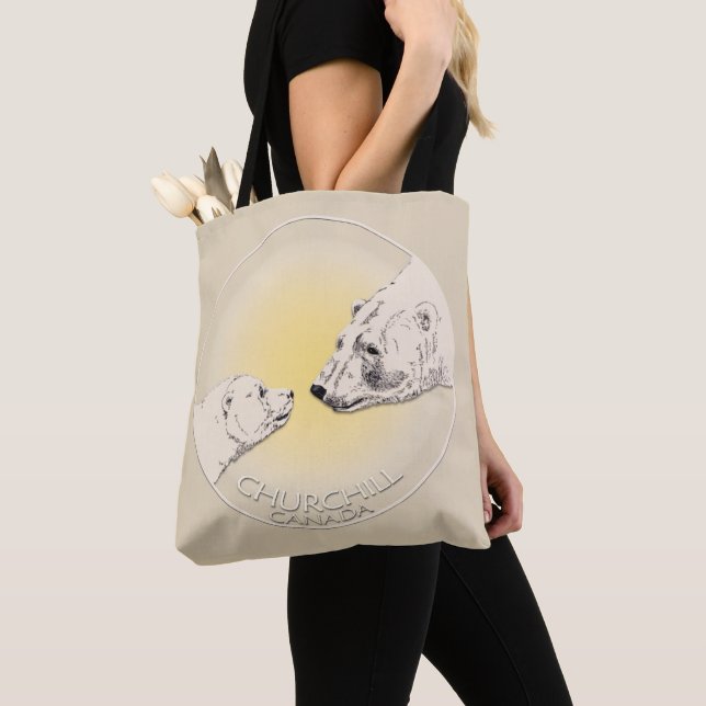 Bolsa Tote Churchill Souvenirs Polar Bear Art Shirts & Gifs (Close Up)