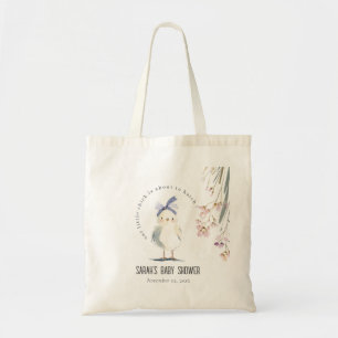 Bolsa Tote Chuva de Bebê Floral Aquarela de Fazenda Fofa
