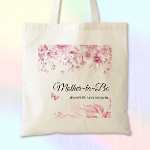 Bolsa Tote Chuva de Bebê Personalizada Elegante Flores Artíst