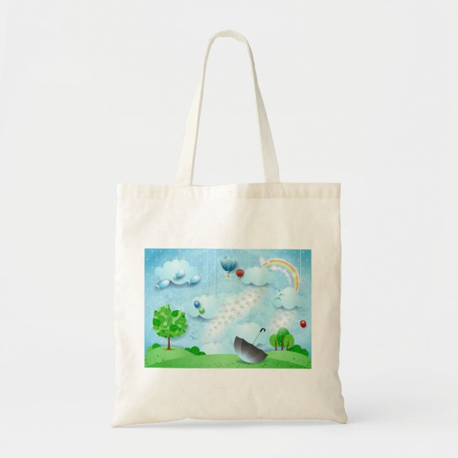 Bolsa Tote Chuva de Flores (Frente)