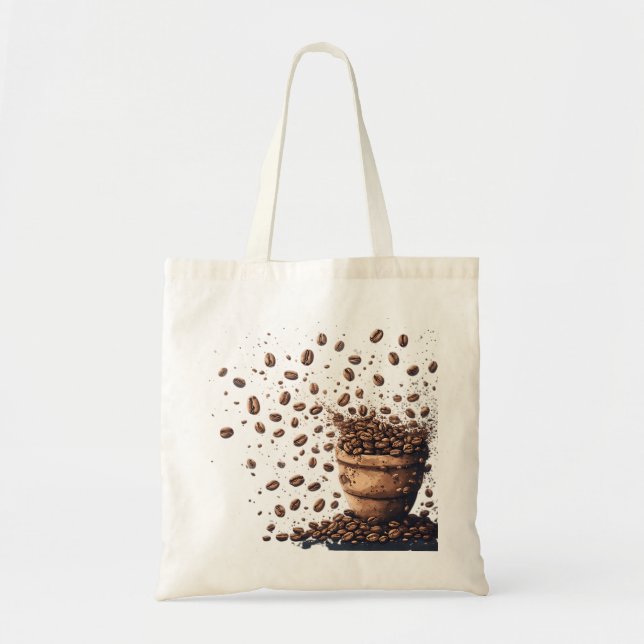 Bolsa Tote Chuva de Grãos de Café (Frente)