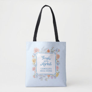 Bolsa Tote Chuva de Presentes Azul Recém-saído do Mercado par