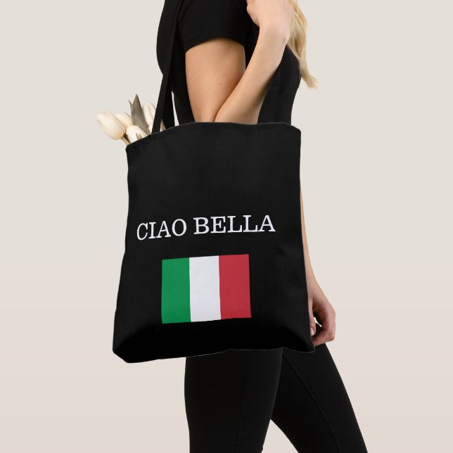 Bolsa Tote CIAO BELLA Black Italy Flag (Close Up)