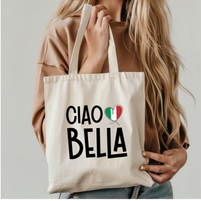 Bolsa Tote Ciao Bella - Coração de Itália Bonita (Criador carregado)