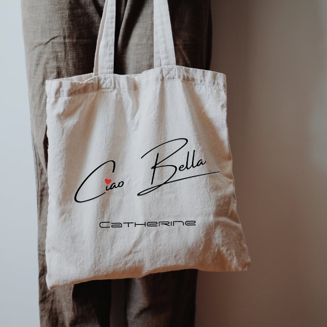 Bolsa Tote Ciao Bella Grocery Name Tote Bag (Criador carregado)