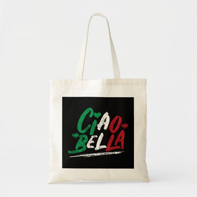 Bolsa Tote Ciao Bella Itália Flag Hoodie, italiano Hoodie Pul (Frente)