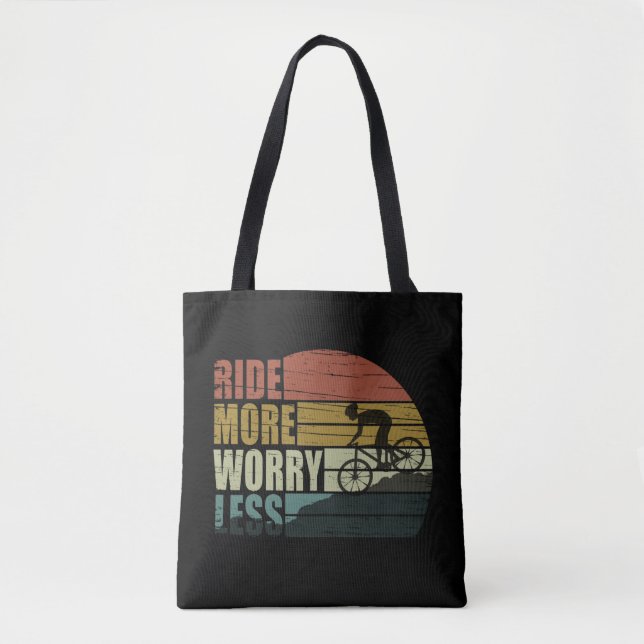 Bolsa Tote Ciclista Motivacional - Citações Divertidas de Cic (Frente)