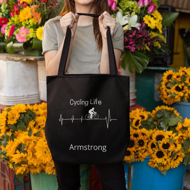 Bolsa Tote Ciclografando a vida, pulsação personalizável (Criador carregado)