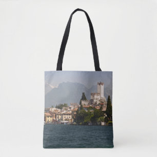 Bolsa Tote Cidade à beira do lago, Malcesine, Província de Ve