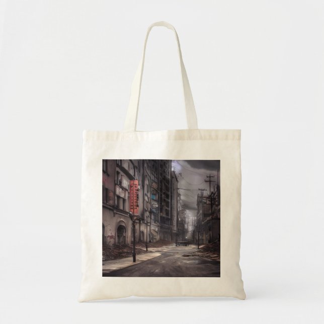 Bolsa Tote Cidade Abandonada | Distopia Pós-Apocalíptica  (Frente)