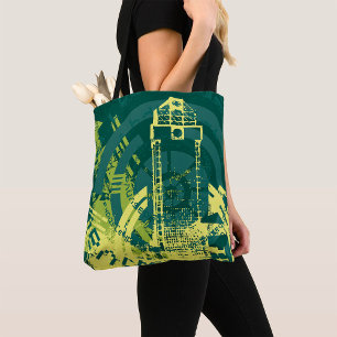 Bolsa Tote Cidade Abstrata Cyberpunk Grunge Urbano Y2K