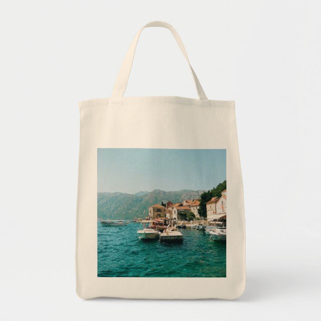 Bolsa Tote Cidade costeira de Perast, Montenegro (Frente)