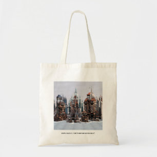 Bolsa Tote Cidade de Fantasia Futurista Arte de Horizonte de