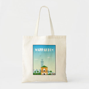 Bolsa Tote Cidade de Marraquexe, poster de viagens de Marroco