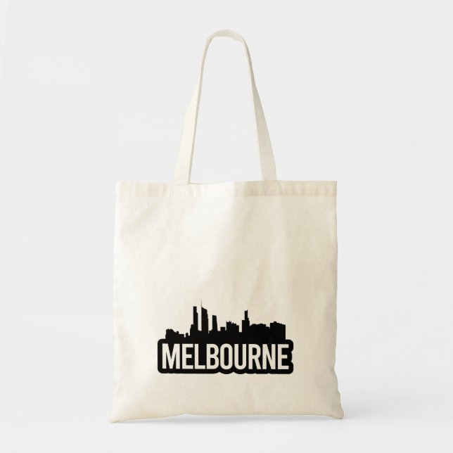 Bolsa Tote Cidade de Melbourne Austrália Sumário de linha do  (Frente)