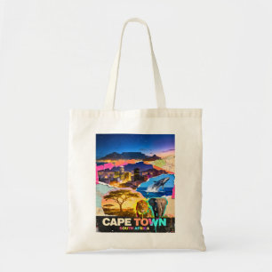 Bolsa Tote Cidade do Cabo África do Sul Colagem Safari Montan