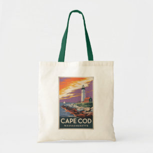 Bolsa Tote Cidade do Cabo de Massachusetts Ilustração Viagem 