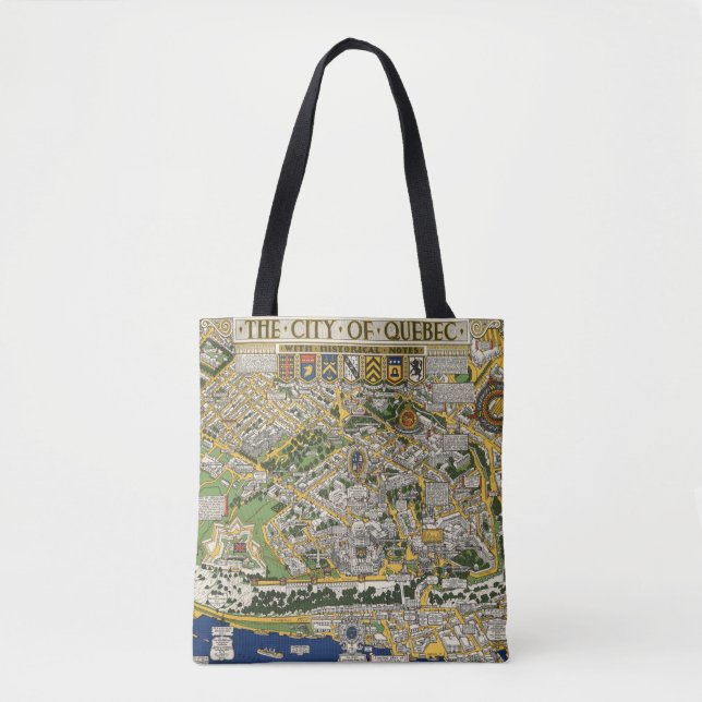 Bolsa Tote Cidade do mapa de Quebeque (Frente)