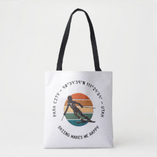 Bolsa Tote Cidade do Parque de Esqui, Utah - Esquiadora de Mu