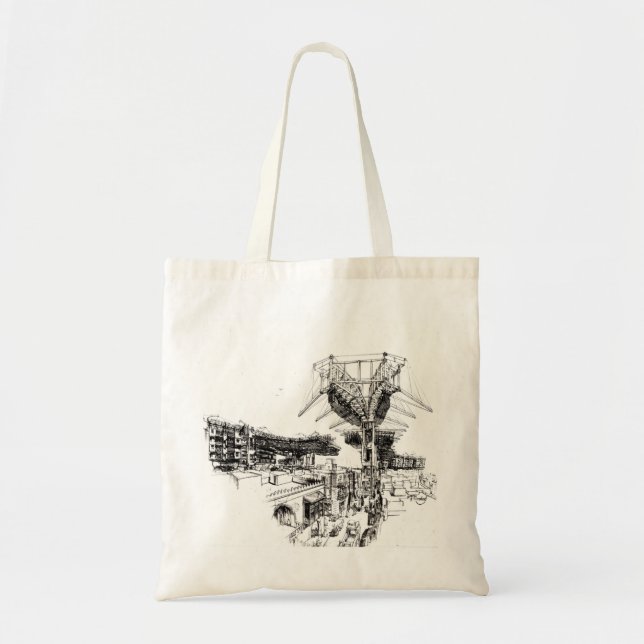 Bolsa Tote Cidade que reconstrói a máquina (Frente)