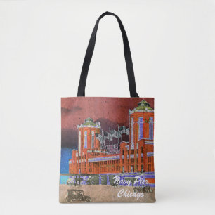 Bolsa Tote Cidade Windy de marinho Pier Chicago, 1920