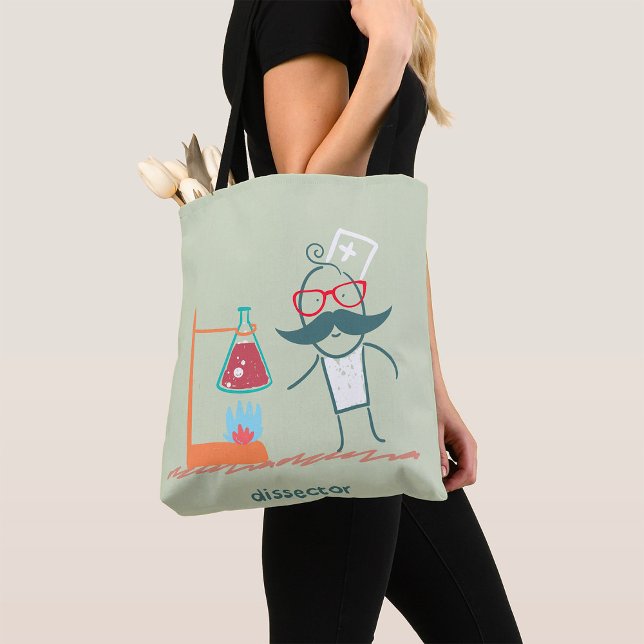 Bolsa Tote Cientista Louco Dissecador com Bigode (Criador carregado)