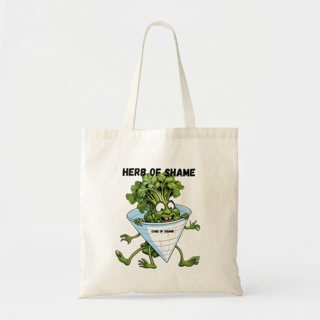 Bolsa Tote Cilantro - Herbo da Vergonha Saco Engraçado (Frente)