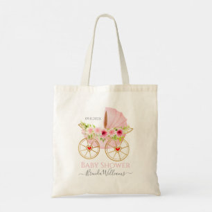 Bolsa Tote Cilindro floral cor de rosa