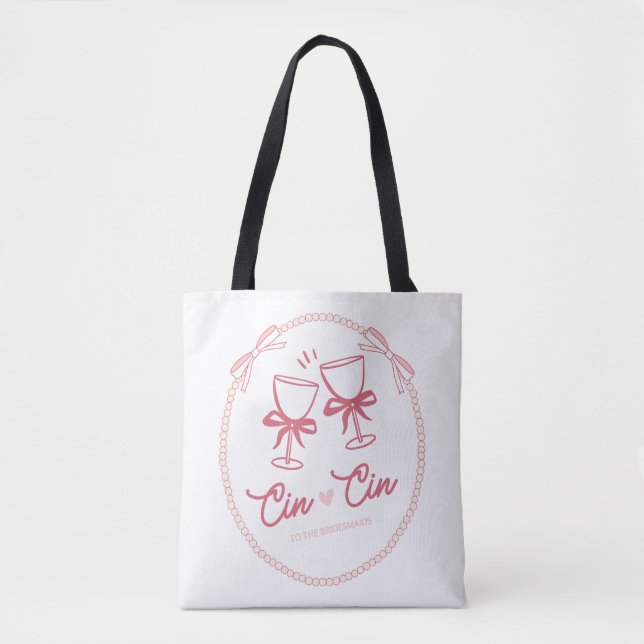 Bolsa Tote Cin Cin para o Design da Noiva | Pérola Champanhe (Frente)
