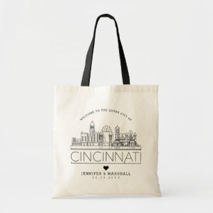 Bolsa Tote Cincinnati que casa el horizonte estilizado del  