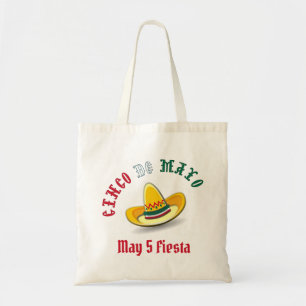 Bolsa Tote Cinco de maio personalizáveis Fiesta